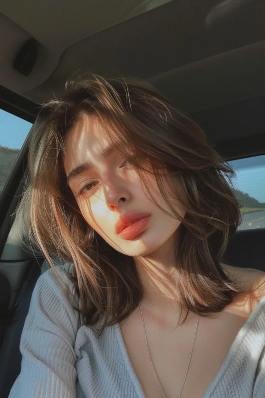 A woman with medium-length light ash brown hair.