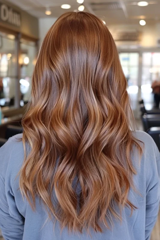 A woman with light chestnut brown hair.