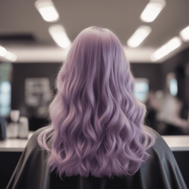 Gentle lilac-colored hair with a wavy texture.