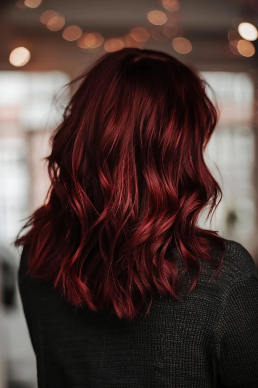 Woman with bright red and brown hair