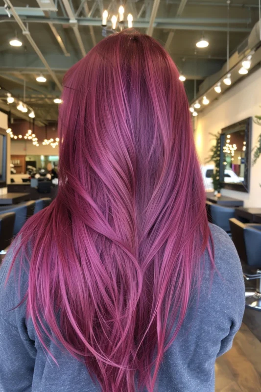 Woman with light berry hair color