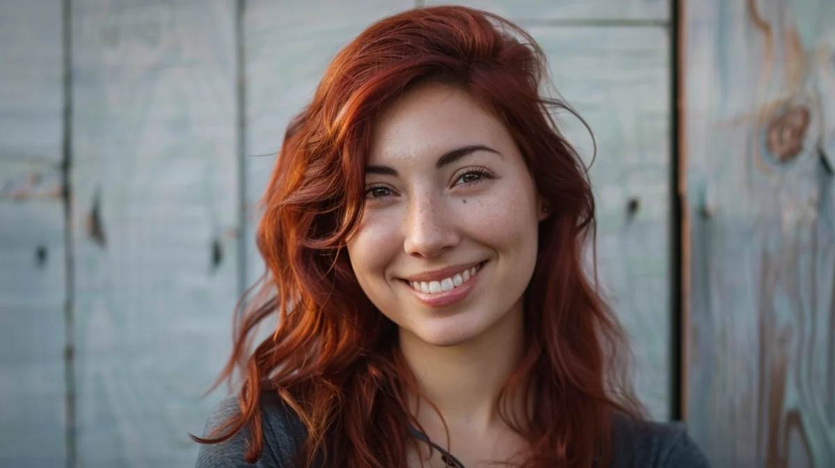 Photo of a smiling young woman with reddish brown hair.