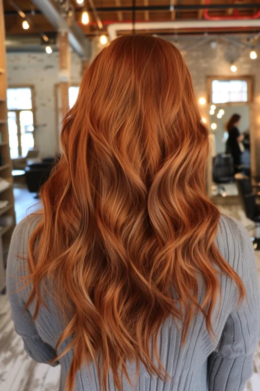 Gently tousled hair in a muted sandy red color.