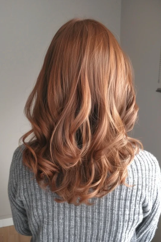 Gentle soft copper hair that glows with natural luminosity.