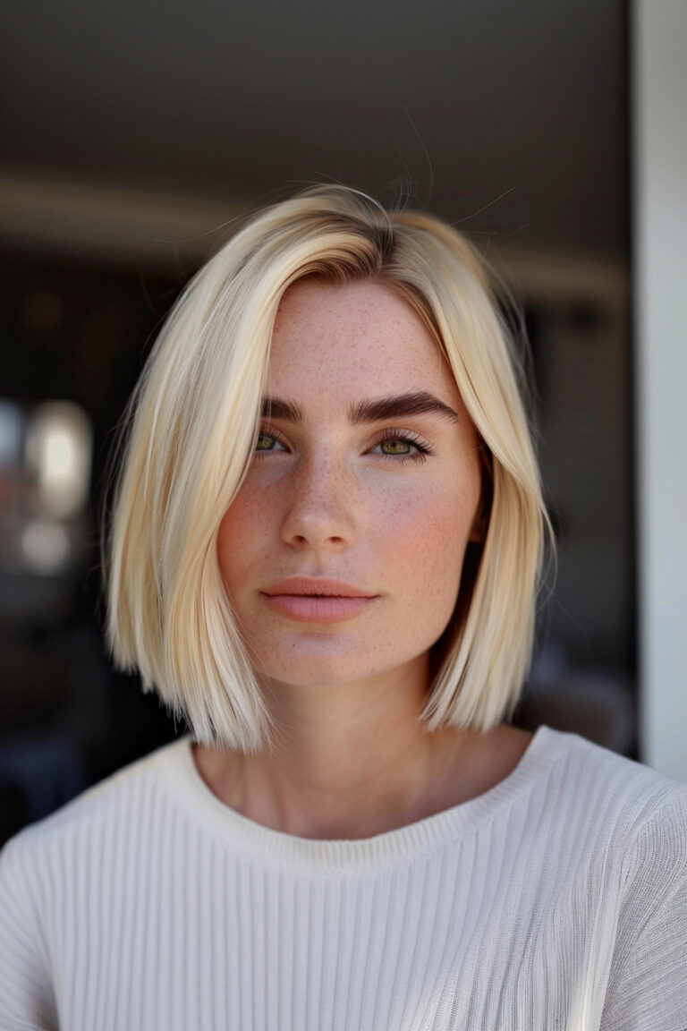 Detailed Blonde Blunt Cut Bob Image Concept Detailed Blonde Blunt Cut Bob Image Concept