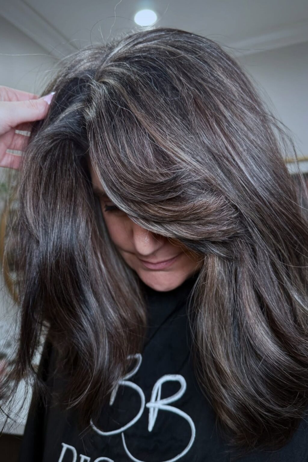 30+ Chic Silver Highlights and Gray Blending Ideas for Dark Hair (NEW ...