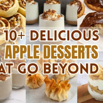 A roundup for a variety of apple-based desserts including muffins, mousse desserts, and pastries made with fresh apples.