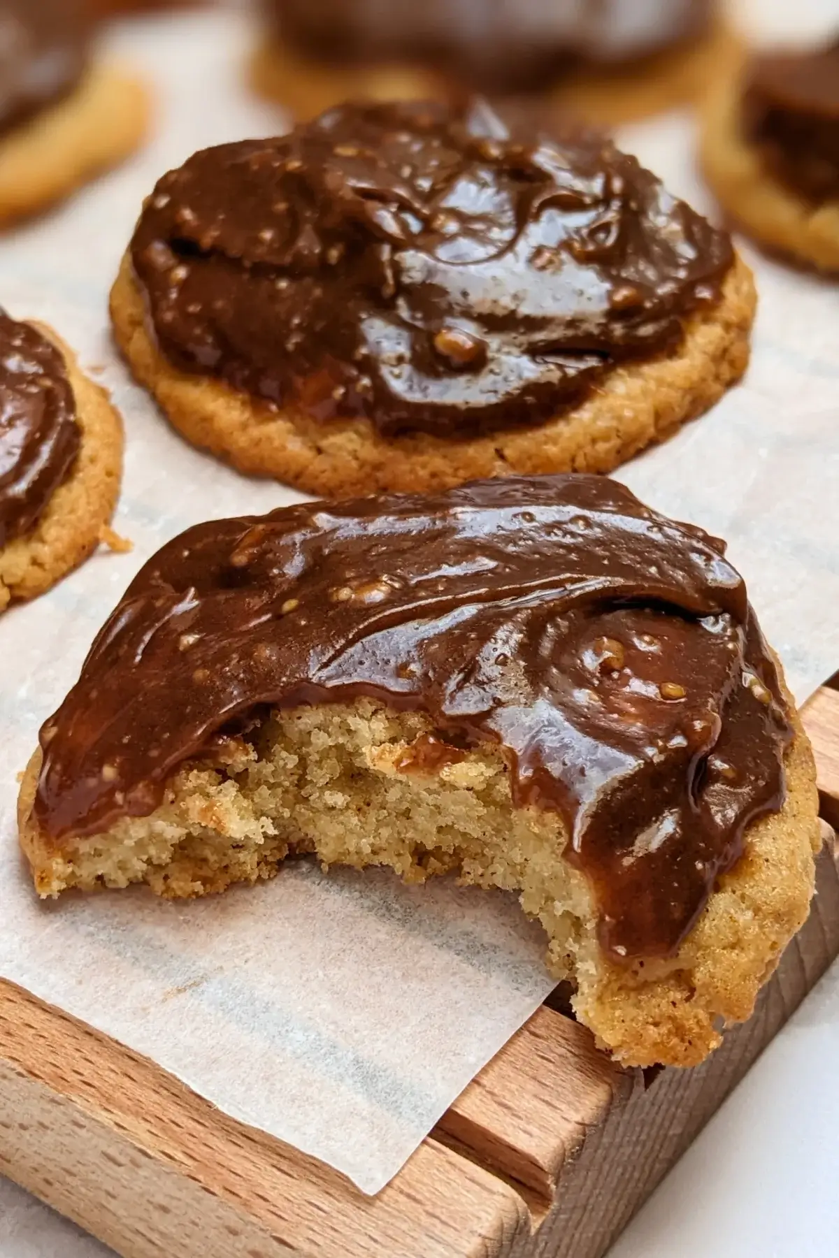 Applesauce cookies with chocolate peanut butter frosting - fall cookies made with applesauce and topped with a chocolate peanut butter frosting.