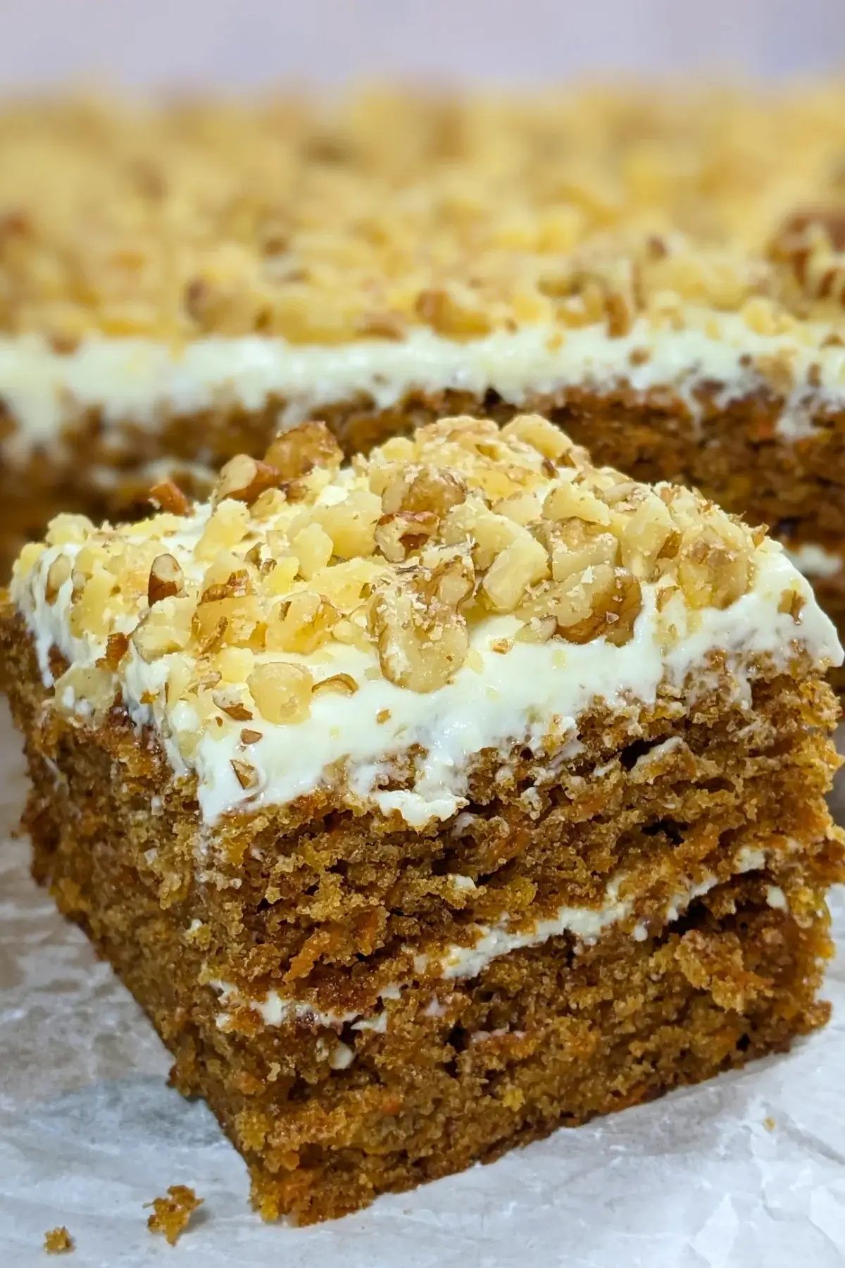 Carrot Cake With Lime Cream Cheese Frosting - double layered baked carrot cake with lime cream cheese frosting.