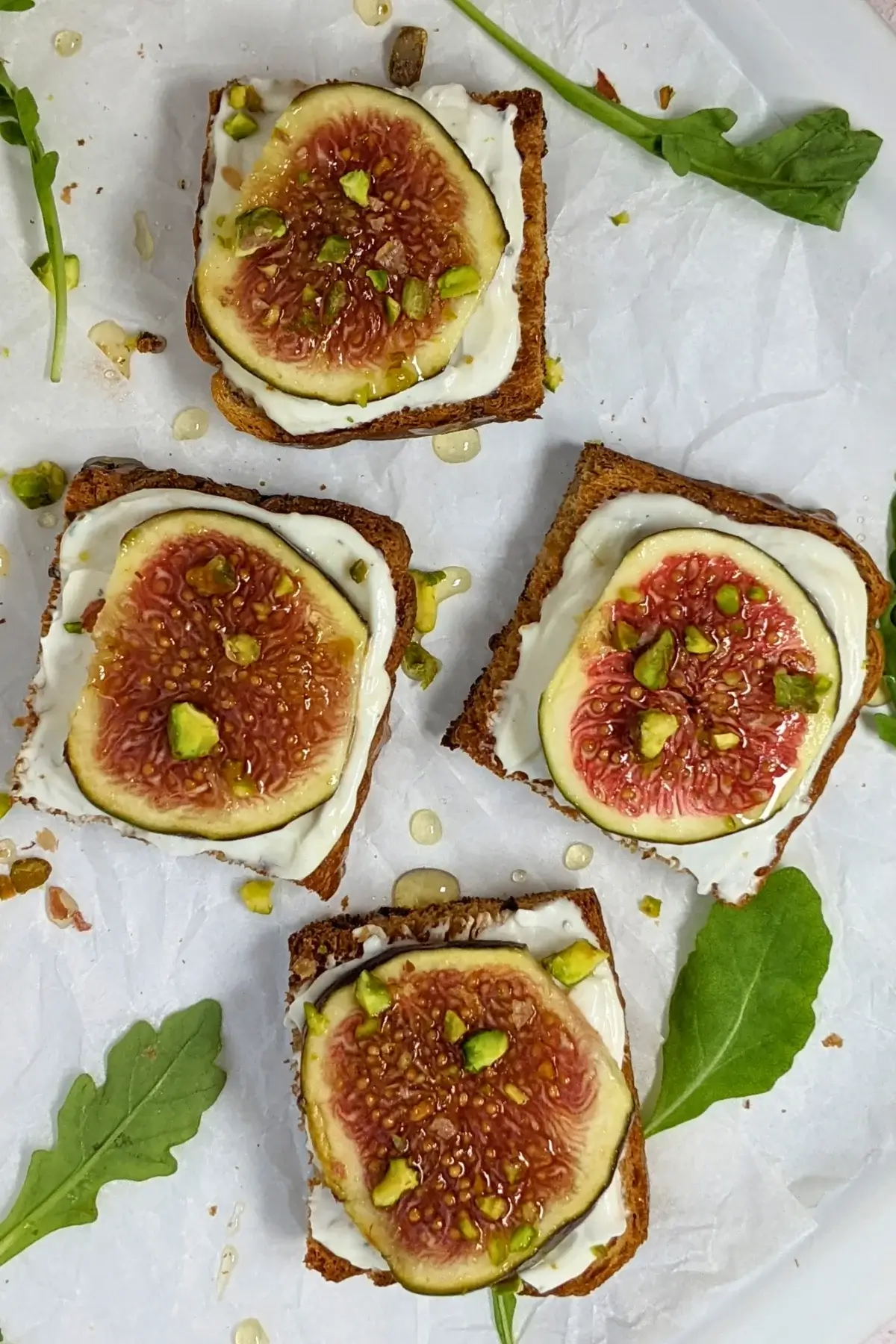 Fig and Whipped Feta Crostini Appetizers - Italian toasts with fresh figs and whipped feta cheese.