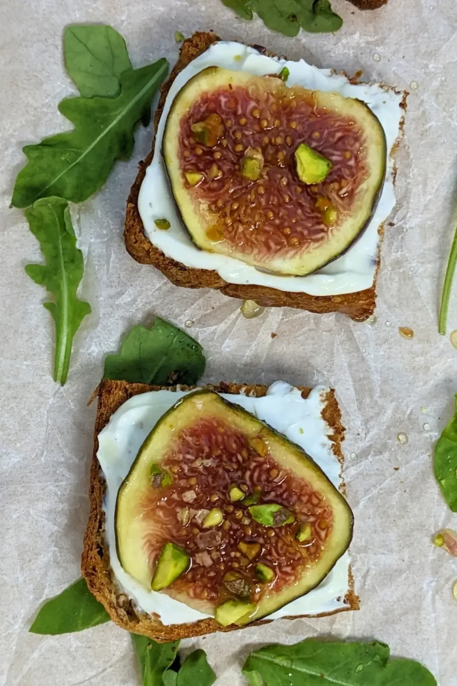 Fig and Whipped Feta Crostini Appetizers - Italian toasts with fresh figs and whipped feta cheese.