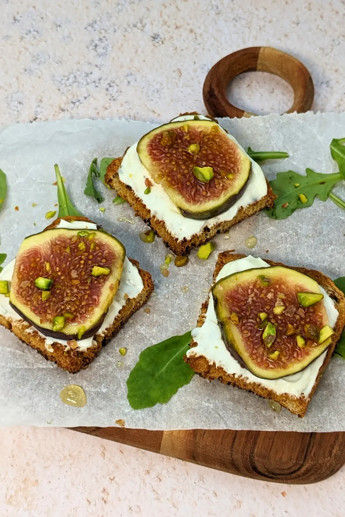 Fig and Whipped Feta Crostini Appetizers - Italian toasts with fresh figs and whipped feta cheese.