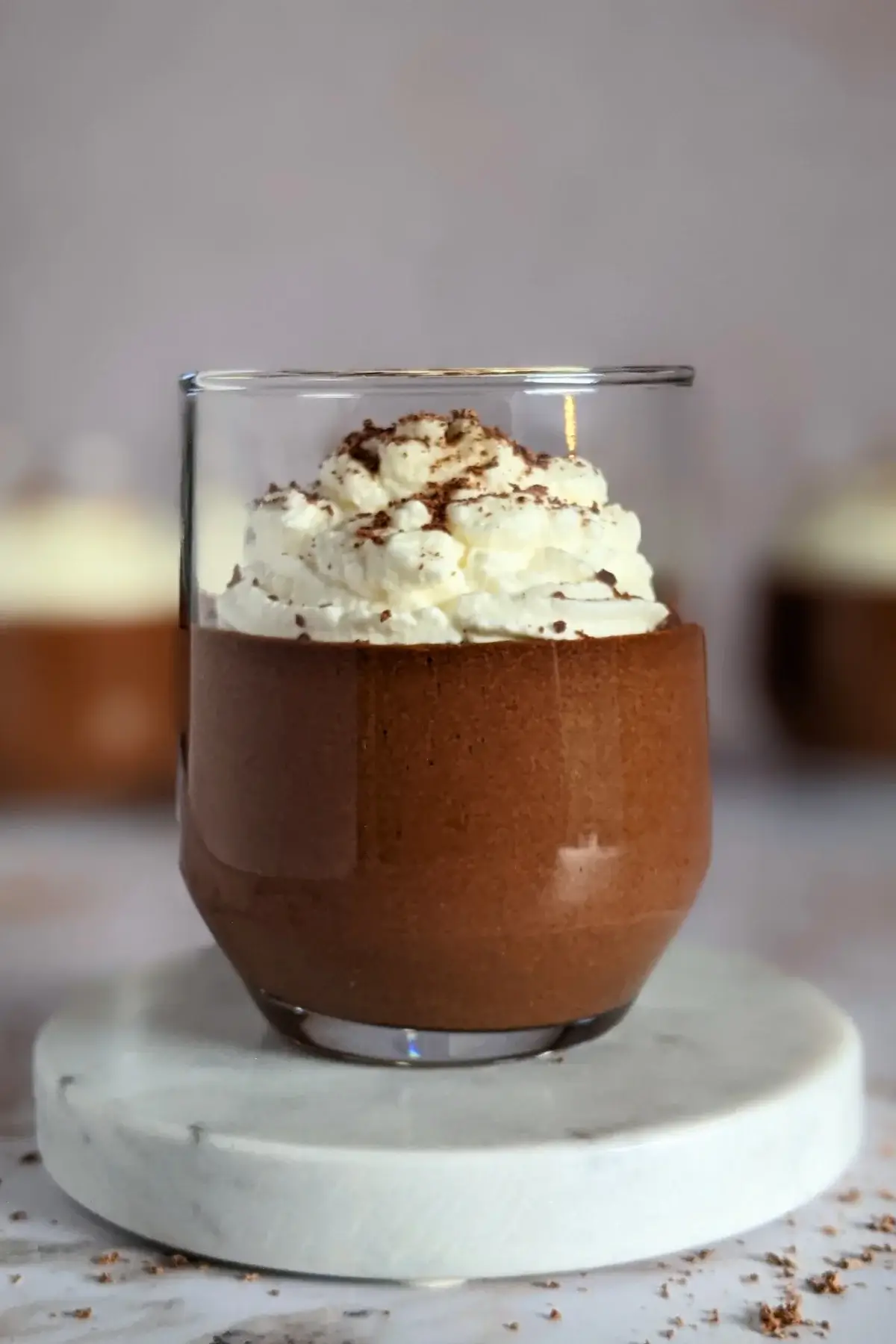 Chocolate Mousse - easy chocolate mousse dessert, made with dark chocolate, eggs, vanilla sugar, and topped with whipped cream and chocolate shavings. 