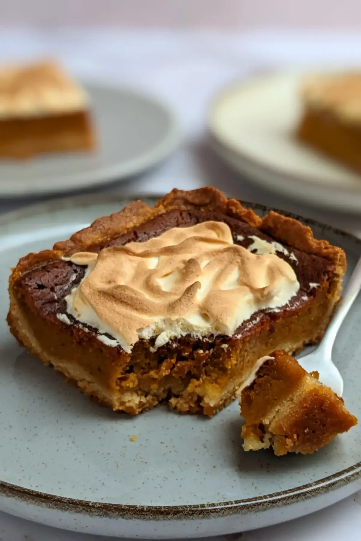 Pumpkin Pie With Toasted Pumpkin Meringue Topping - classic pumpkin pie dessert made with a homemade pumpkin puree and heavy cream filling, full of autumn spices like cinnamon and pumpkin spice, and topped with a pumpkin French meringue.