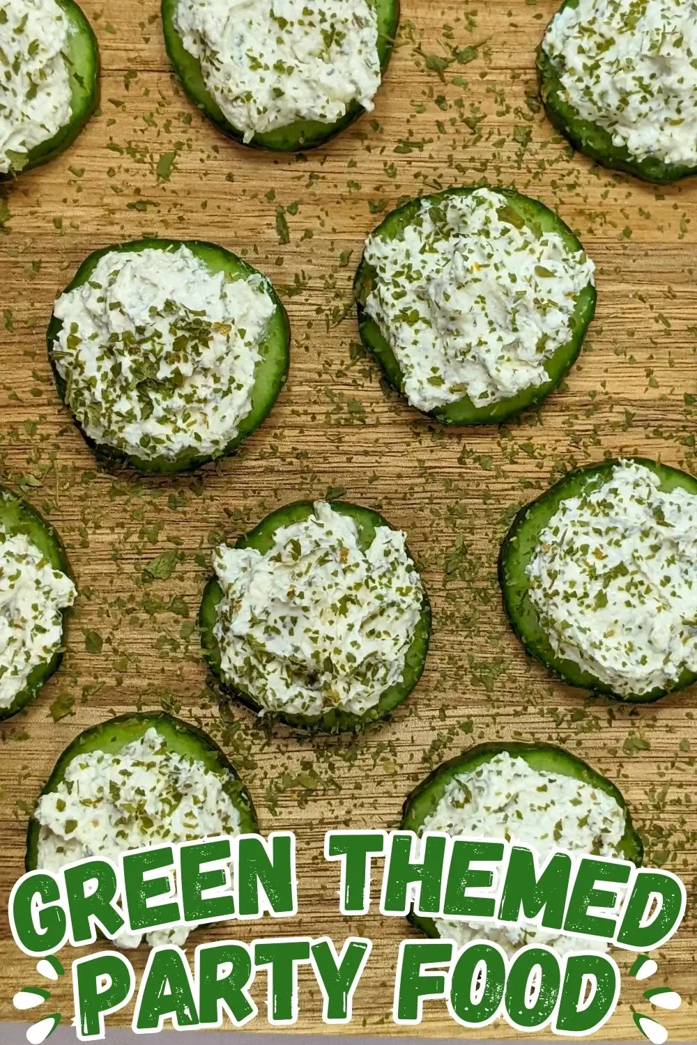 Cucumber Bites Appetizers With Herb and Garlic Cream Cheese - cucumber rounds topped with a homemade herb, garlic,and parmesan cream cheese mix.