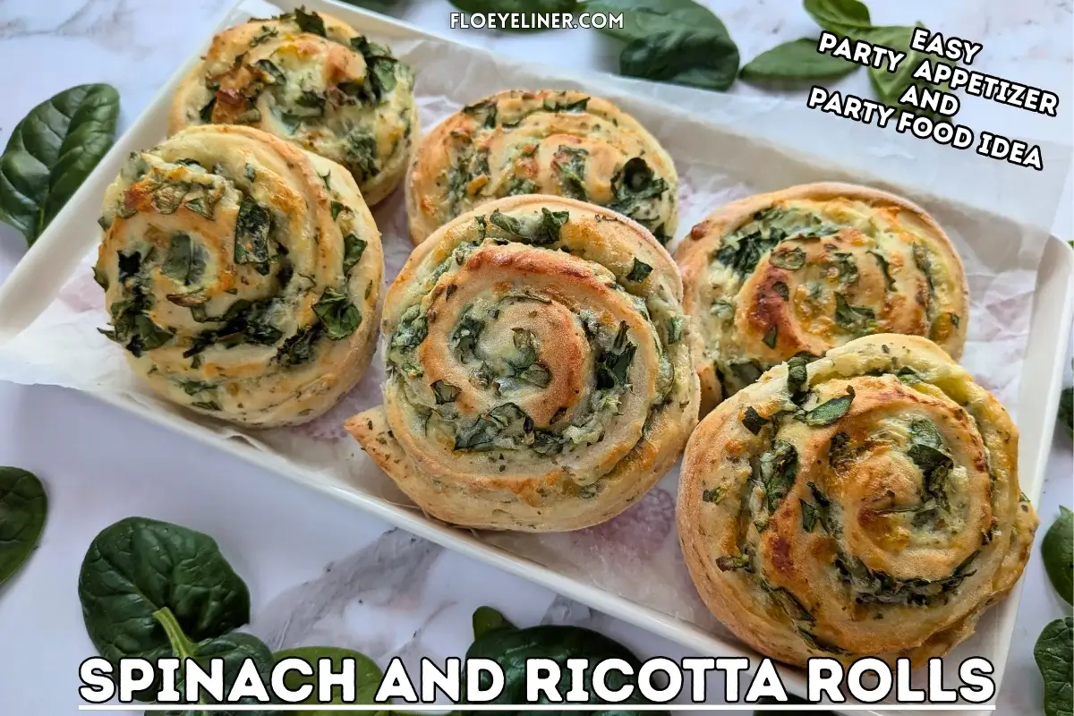 Spinach and Ricotta Rolls - appetizer rolls made with a savory homemade yeast dough and filled with a garlicky ricotta, parmesan, grated cheese, and fresh spinach mix.