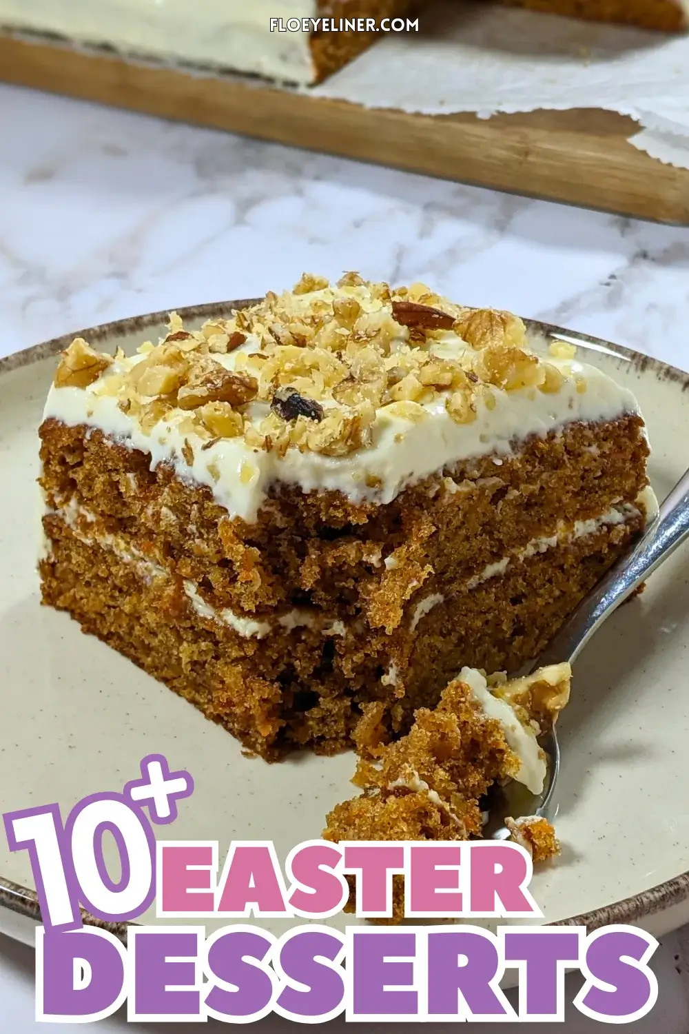 Carrot Cake With Lime Cream Cheese Frosting - double layered baked carrot cake with lime cream cheese frosting.