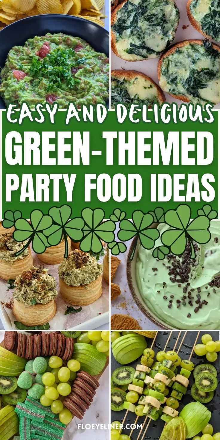 Roundup blog post of best green themed party food ideas.