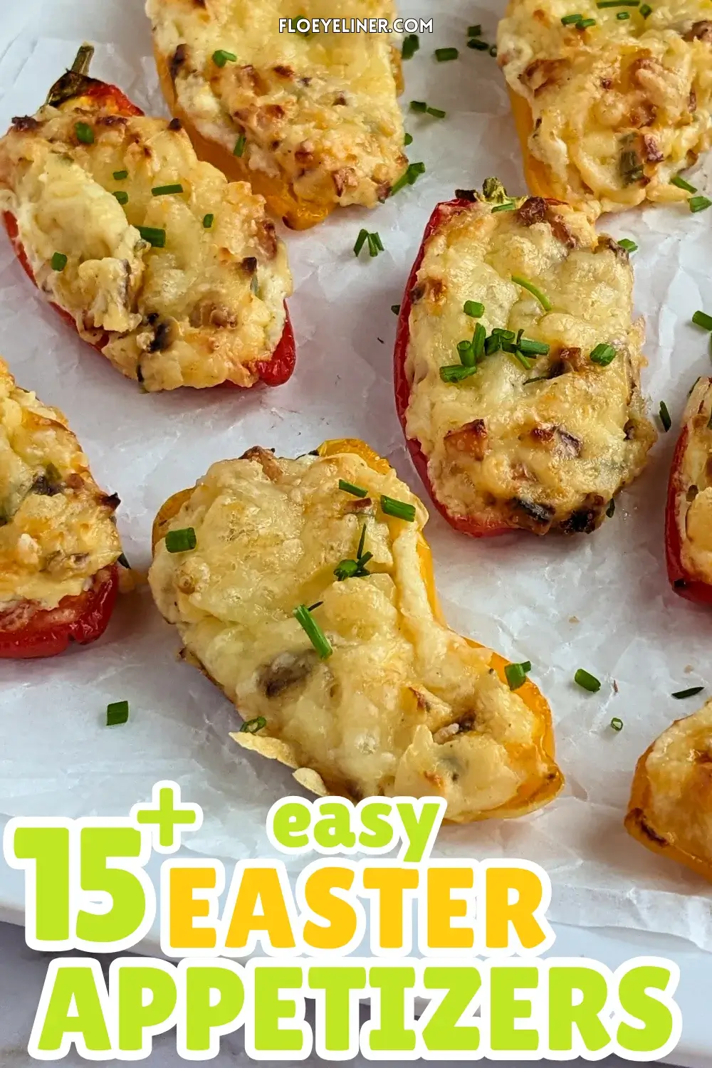 Ham and Cream Cheese Stuffed Mini Peppers Appetizers - mini sweet bell pepper poppers stuffed with a garlicky and creamy smoked ham, cream cheese, and grated cheese filling.
