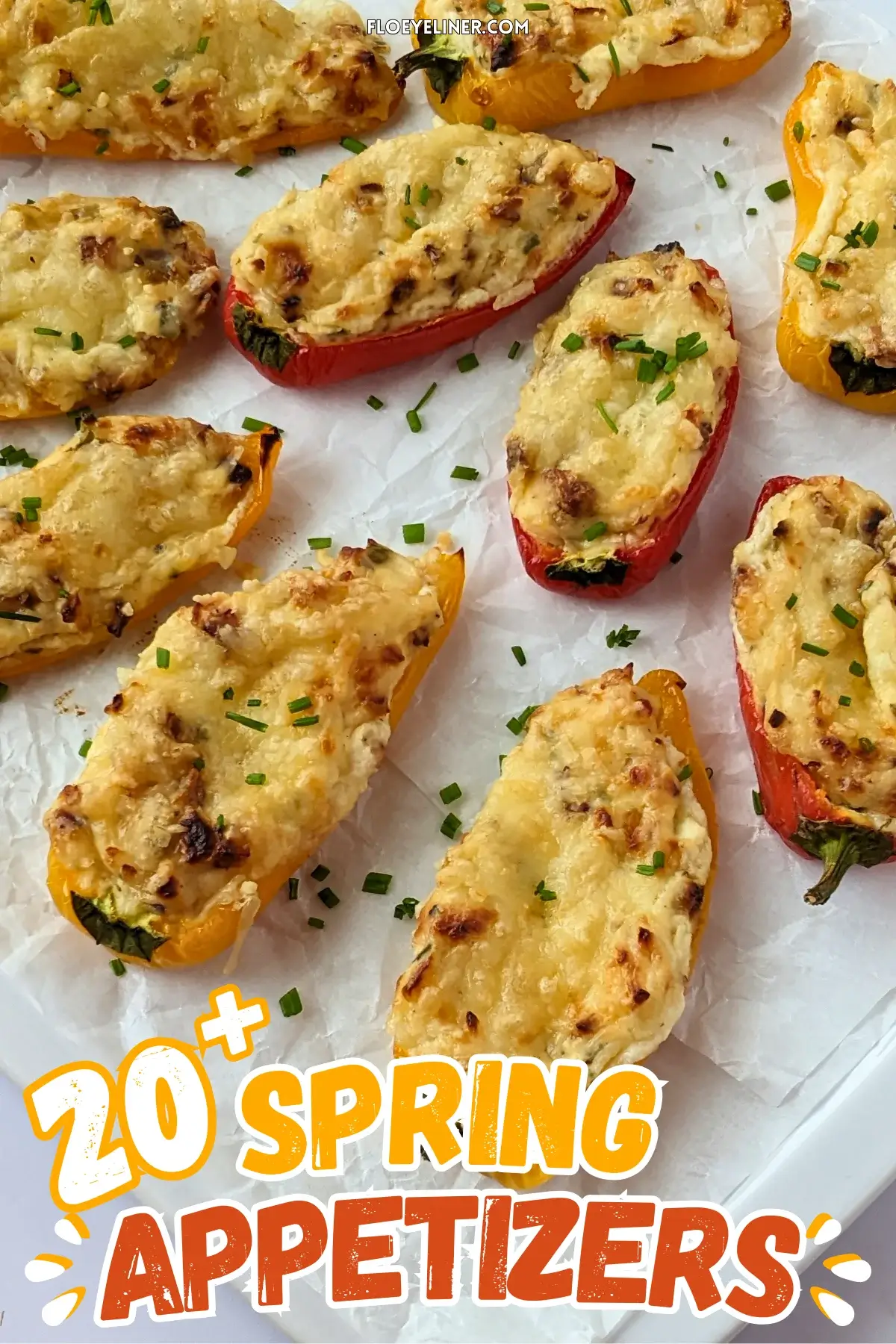 Ham and Cream Cheese Stuffed Mini Peppers Appetizers - mini sweet bell pepper poppers stuffed with a garlicky and creamy smoked ham, cream cheese, and grated cheese filling.
