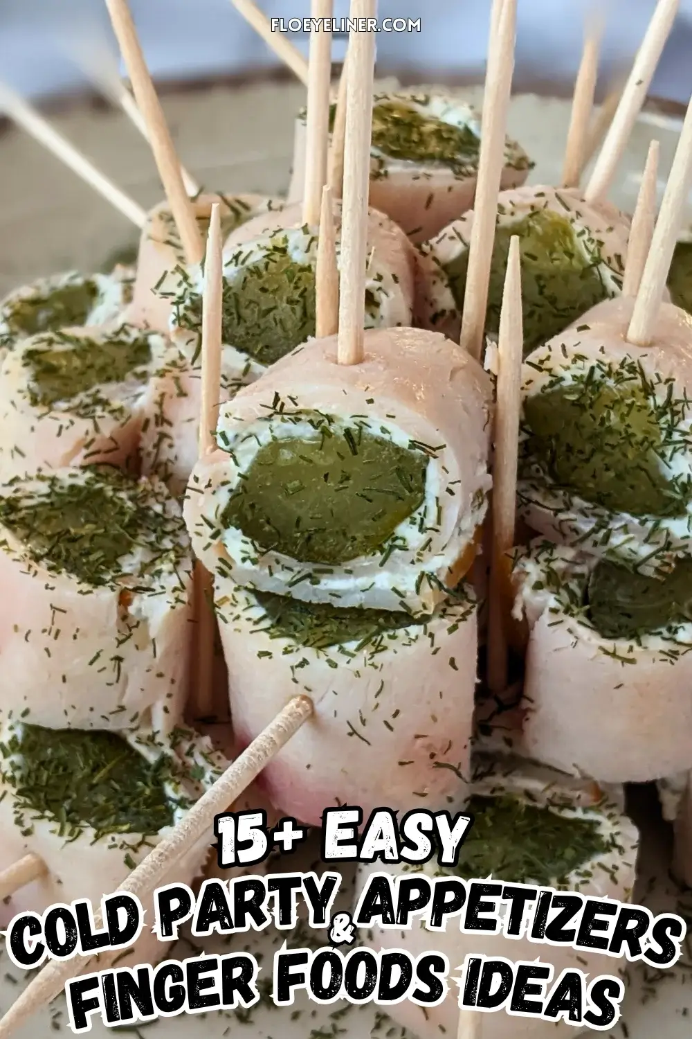 Ham Pickle Roll Ups With Garlic Cream Cheese - mini appetizer bites made with sliced breakfast ham, garlic cream cheese, and dill pickles.