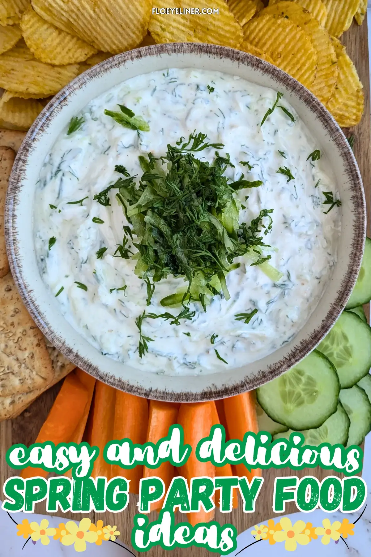 Homemade Tzatziki Sauce - authentic Greek yogurt dip made with grated cucumber, fresh mint, fresh dill, a bit of olive oil, and freshly pressed garlic.