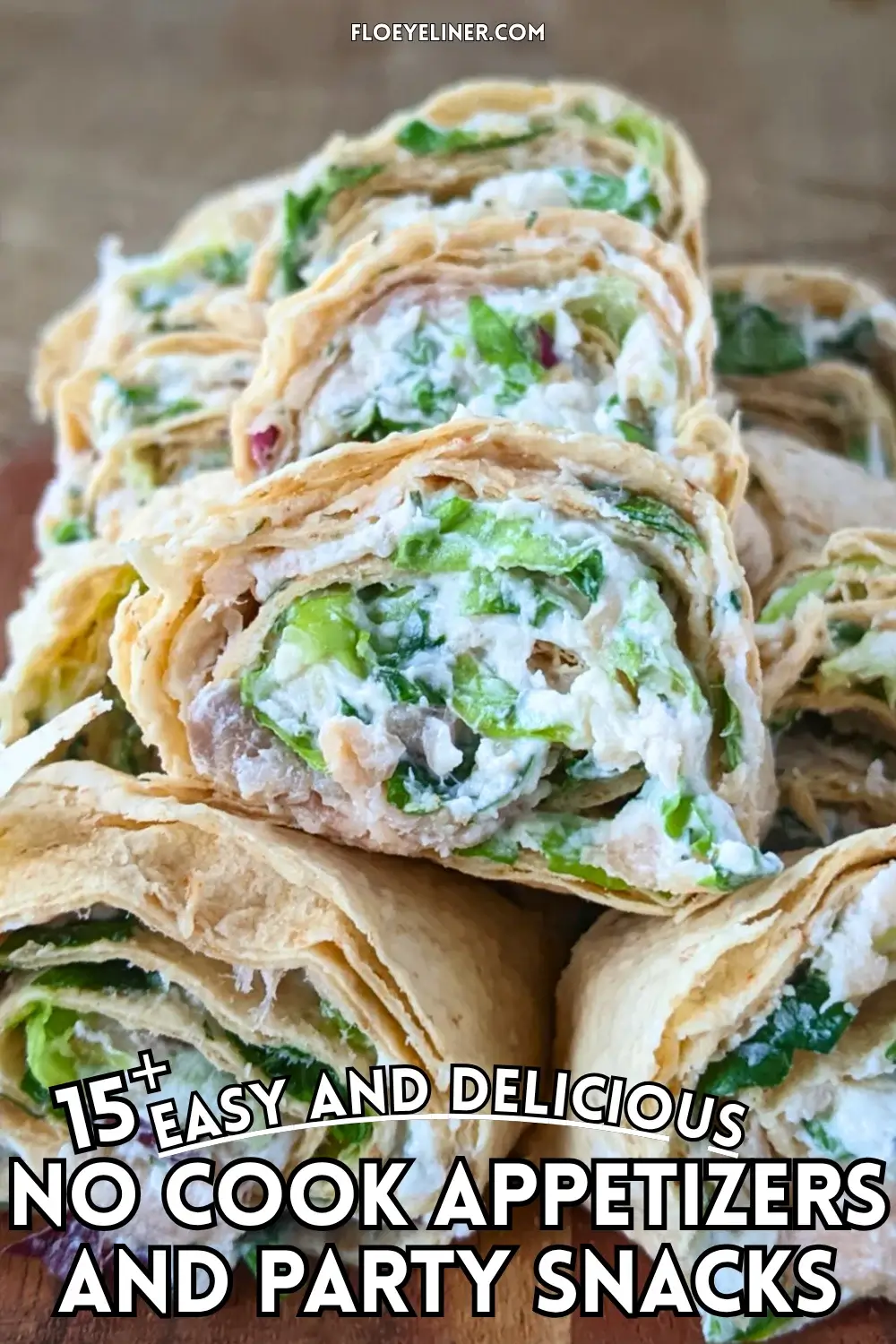 Smoked salmon flatbread appetizers sliced into pinwheels filled with salmon-cream cheese spread and fresh greens.