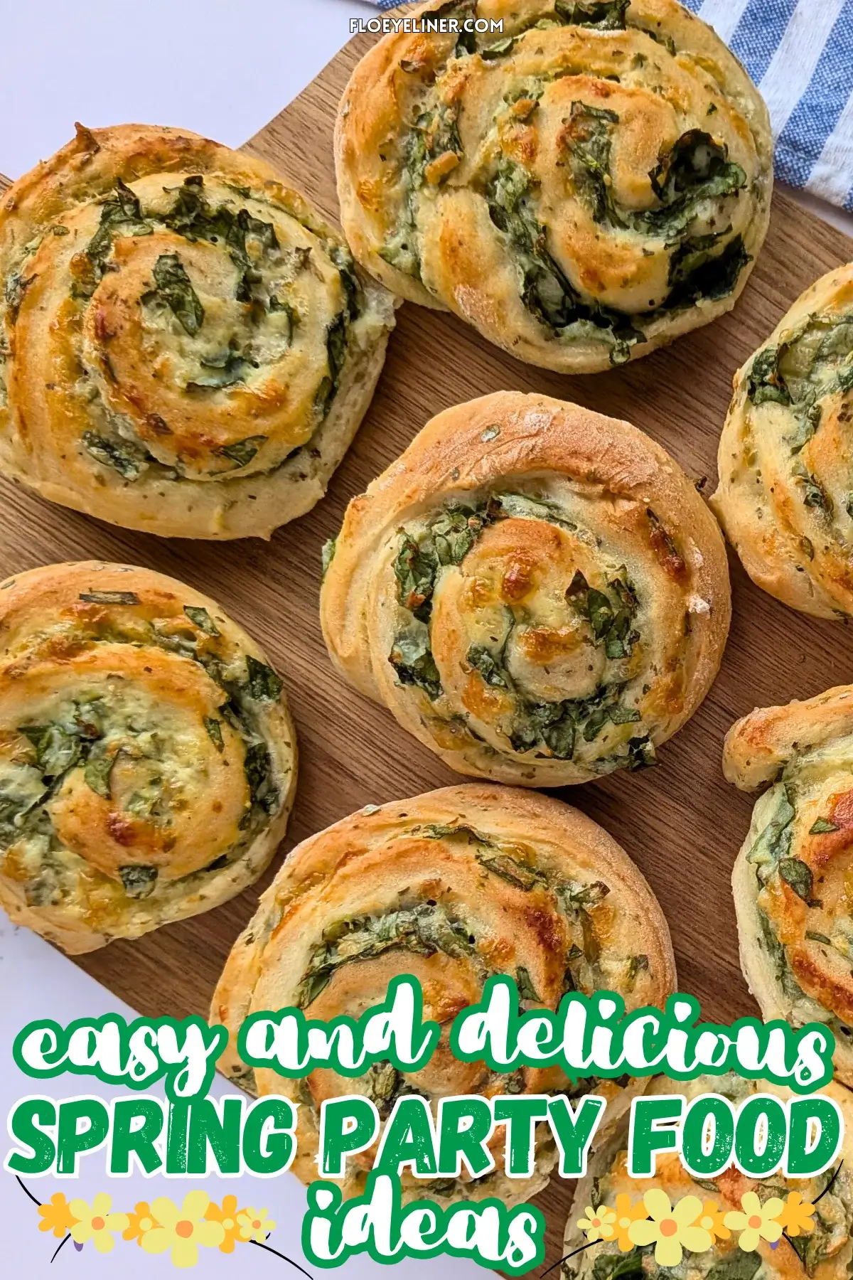 Spinach and Ricotta Rolls - appetizer rolls made with a savory homemade yeast dough and filled with a garlicky ricotta, parmesan, grated cheese, and fresh spinach mix.