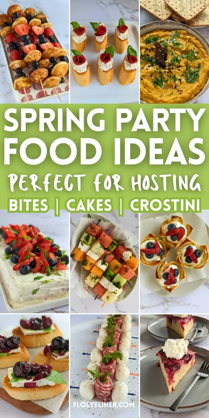 Roundup blog post of best spring party food ideas.