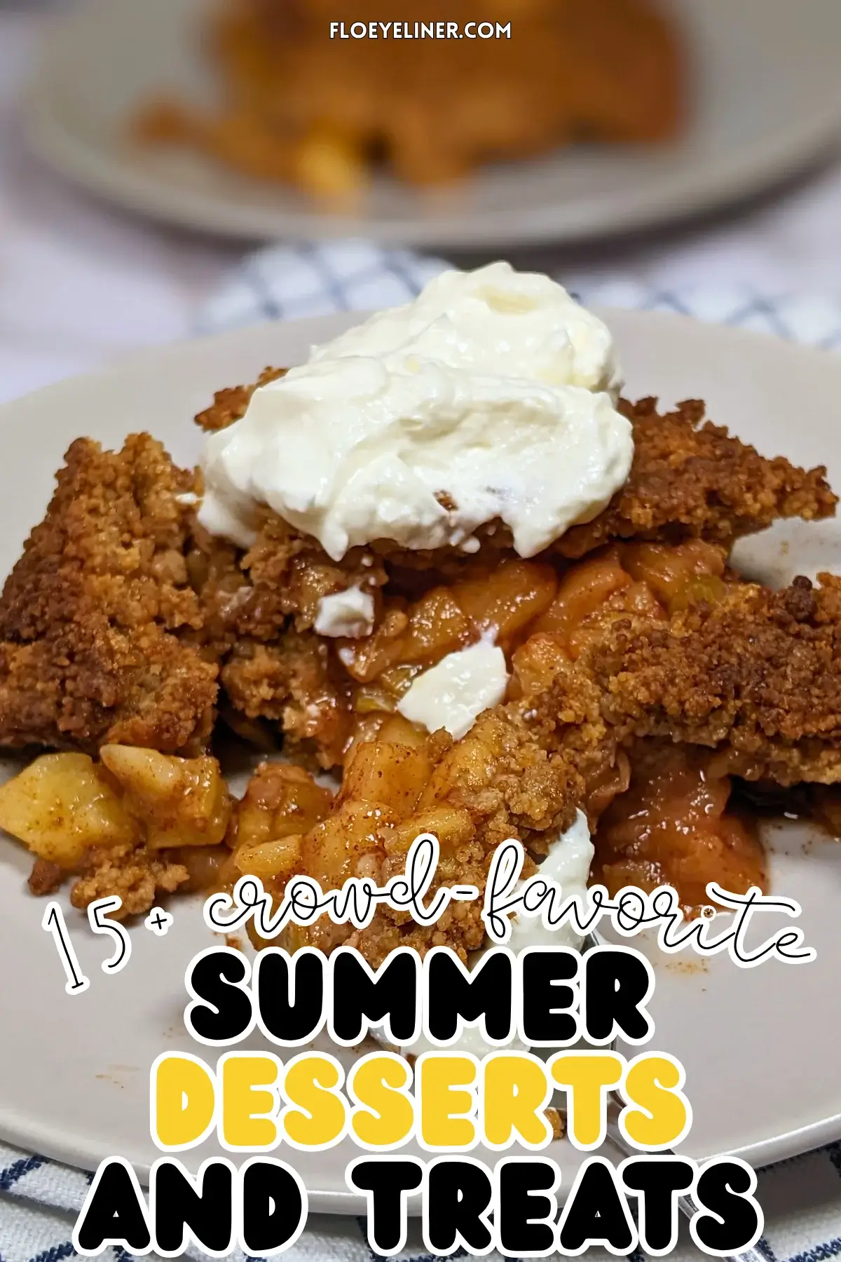 Apple Crumble with Rhubarb - Fruit-filled apple crumble with a golden, crumbly topping and chunks of rhubarb and apple at the bottom.