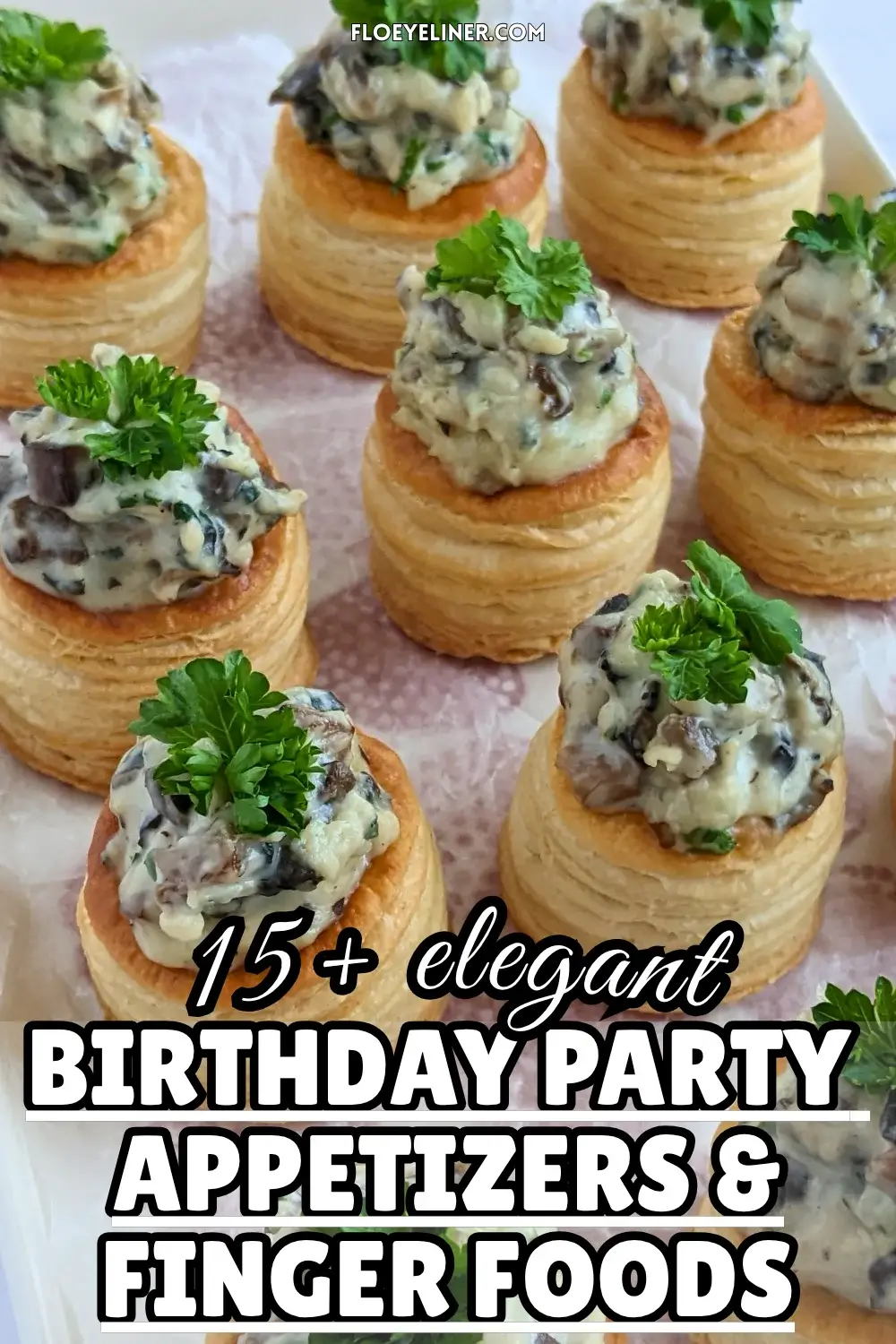 Creamy Mushroom Vol Au Vent Appetizers With Blue Cheese - mini puff pastry shells appetizers filled with a creamy garlic, mushroom, cream cheese, and blue cheese bechamel filling.