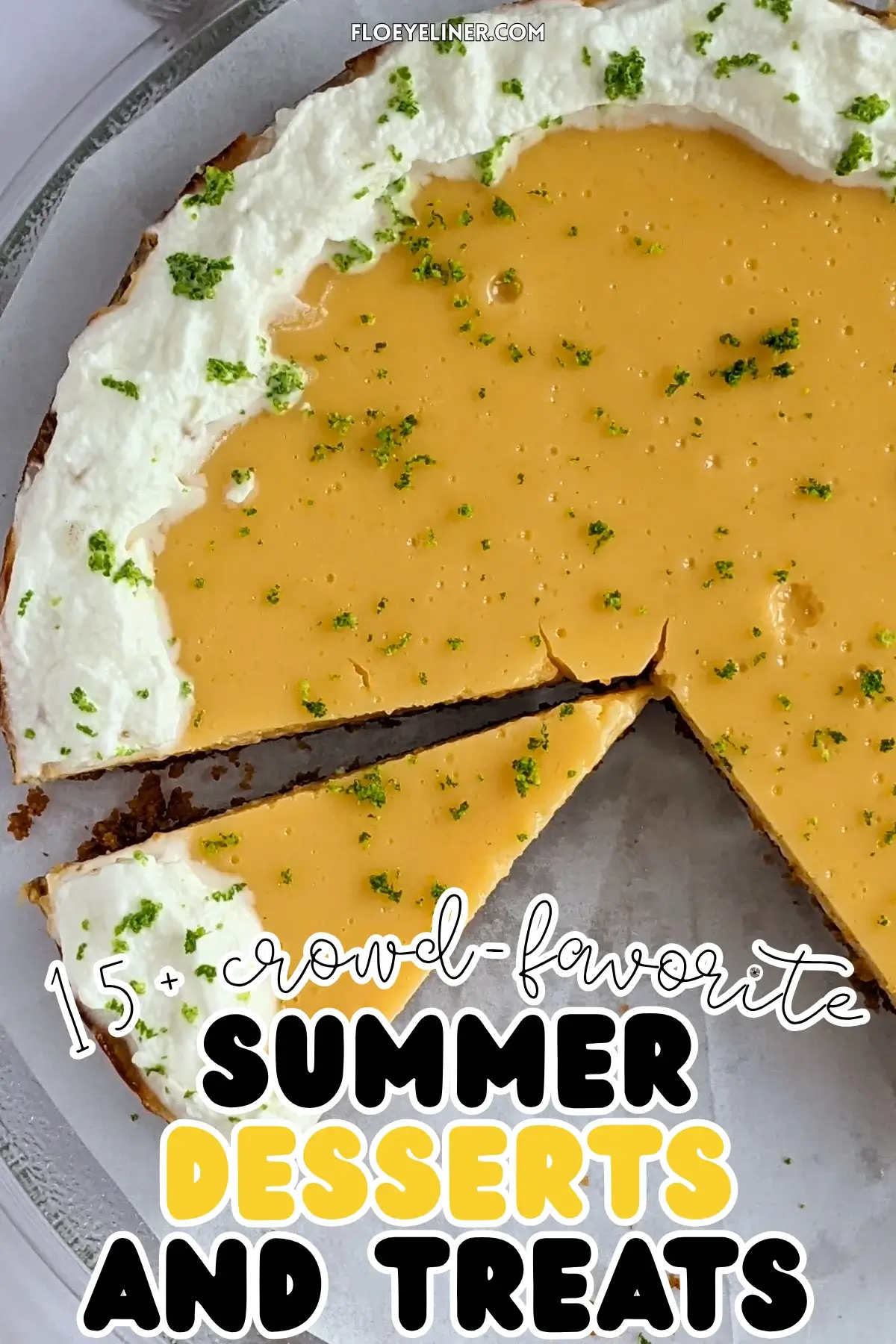 Easy Key Lime Pie - easy key lime pie made with a simple 3-ingredient filling of egg yolks, condensed milk, and key lime juice on a homemade graham cracker crust, garnished with fresh lime zest and whipped cream.