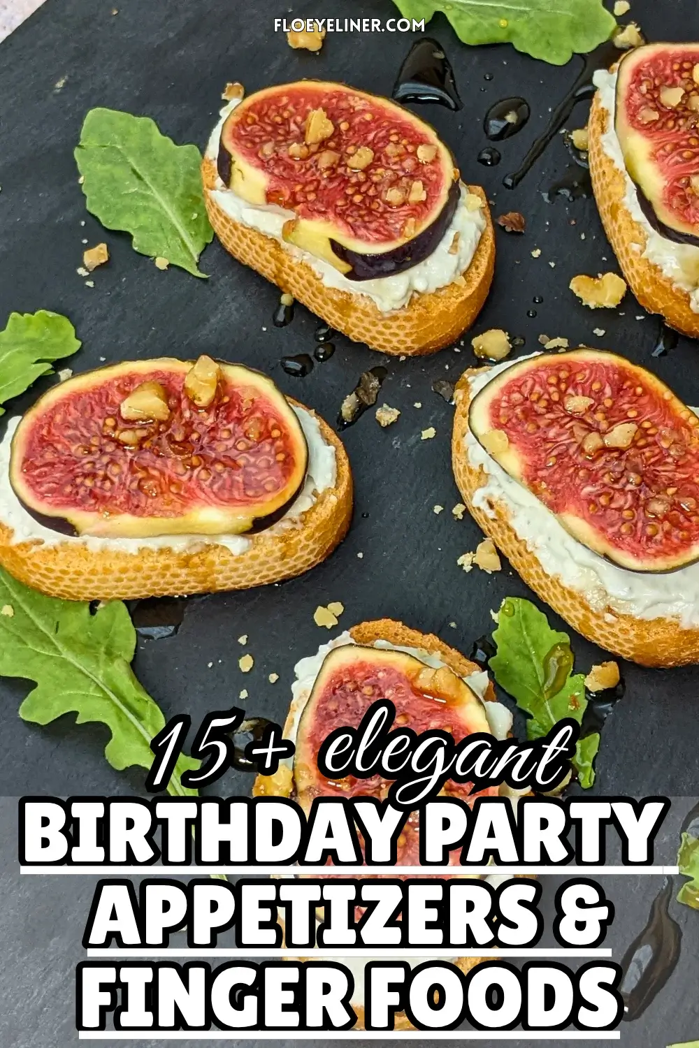 Fig and Whipped Blue Cheese Crostini Appetizers - Italian toasts with fresh figs and whipped blue cheese.