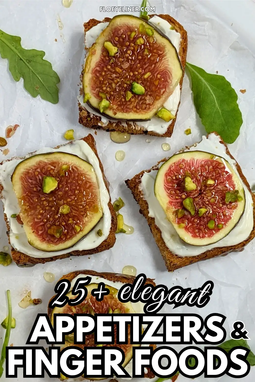 Fig and Whipped Feta Crostini Appetizers - Italian toasts with fresh figs and whipped feta cheese.