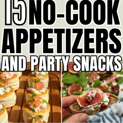 Roundup blog post of best no-cook appetizers and party snacks ideas.