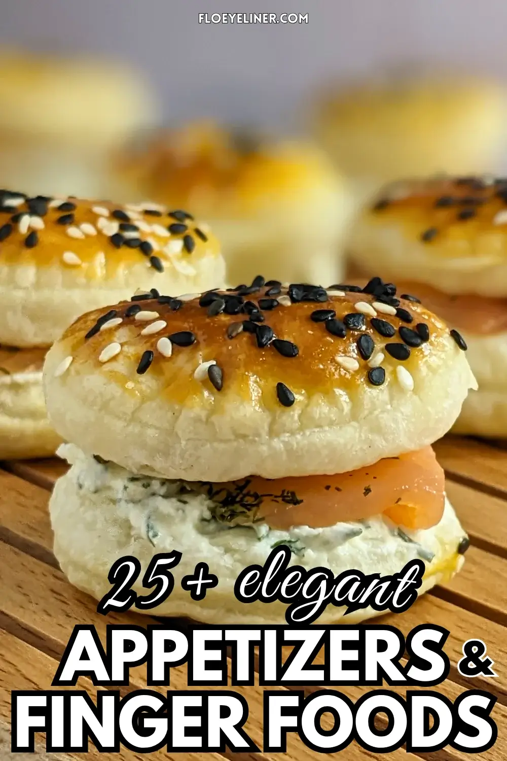 Smoked Salmon and Cream Cheese Puffs - puff pastry appetizers made with a cream cheese-dill-dried garlic filling that is topped with smoked salmon, sandwiched between homemade puff pastry shells.