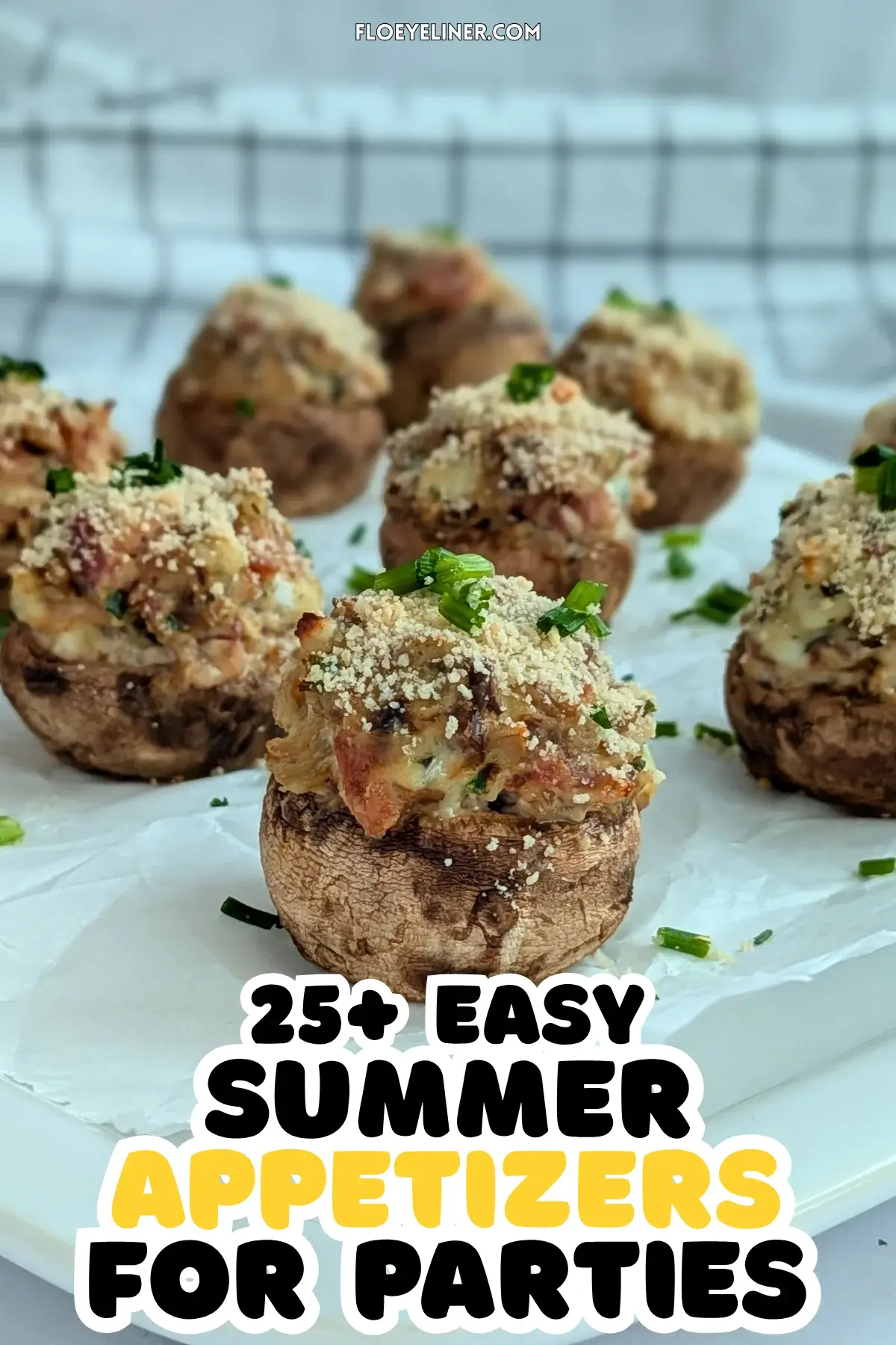 Bacon Stuffed Mushrooms With Cream Cheese and Gorgonzola - oven-baked white button mushrooms filled with a creamy bacon, garlic, cream cheese and blue cheese filling, topped with a dried breadcrumbs and Parmesan mix. 