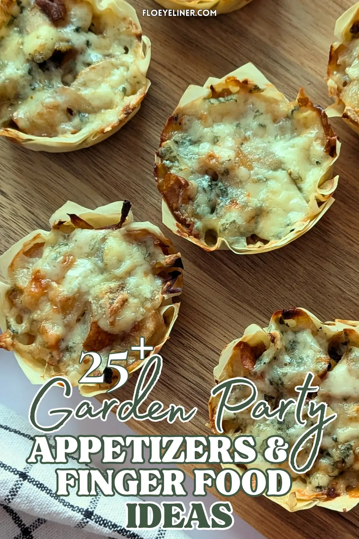 Caramelized Onion Pear and Blue Cheese Phyllo Cups - easy cheesy phyllo cups appetizers filled with slices of prosciutto, caramelized onions, fresh pears, and topped with crumbled blue cheese.