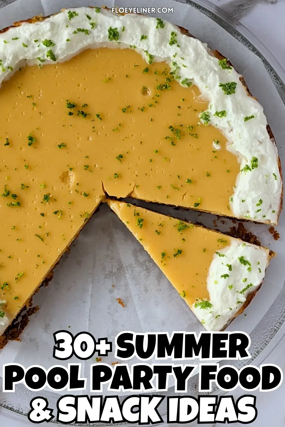 Easy Key Lime Pie - easy key lime pie made with a simple 3-ingredient filling of egg yolks, condensed milk, and key lime juice on a homemade graham cracker crust, garnished with fresh lime zest and whipped cream.