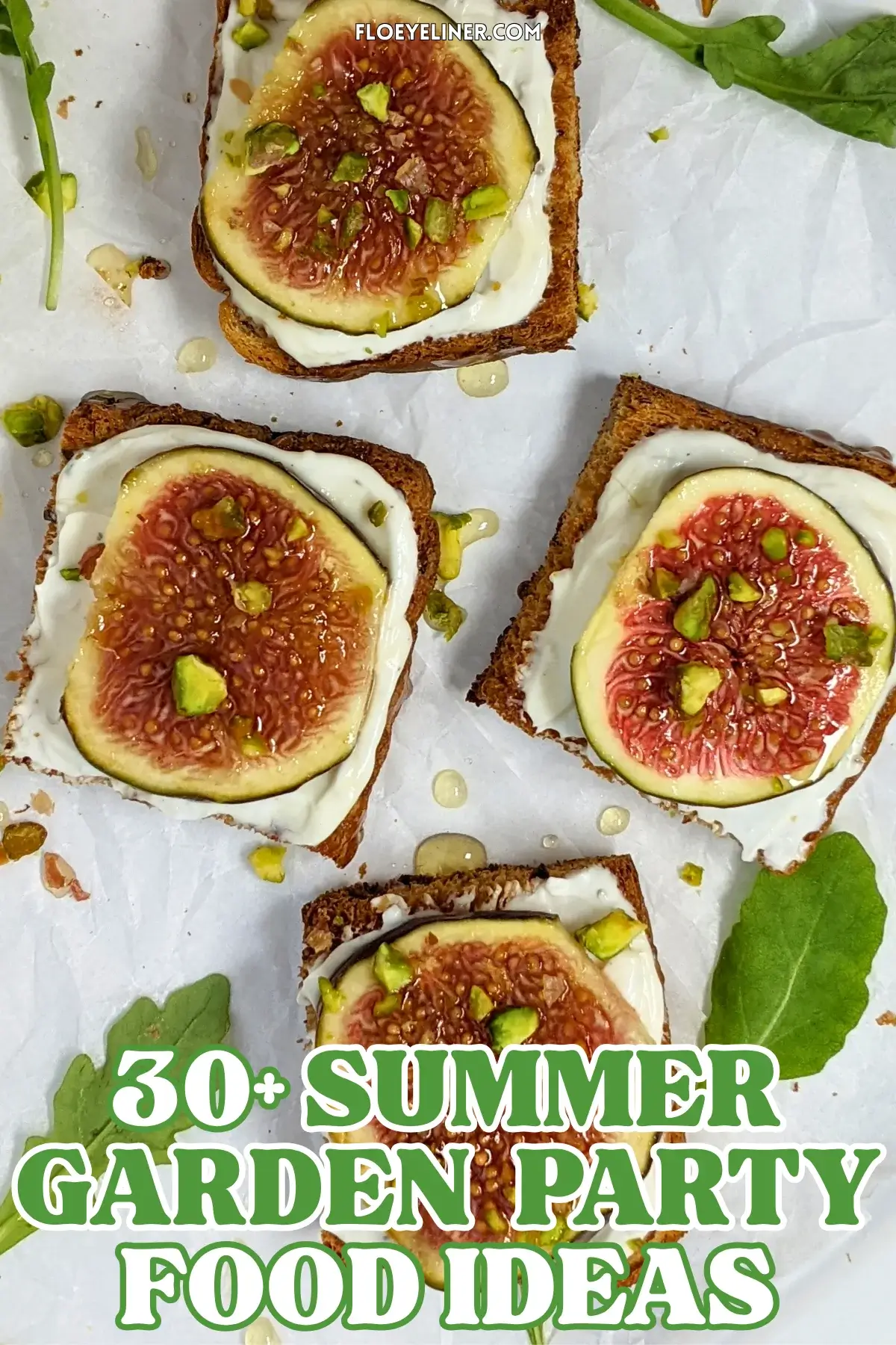 Fig and Whipped Feta Crostini Appetizers - Italian toasts with fresh figs and whipped feta cheese.