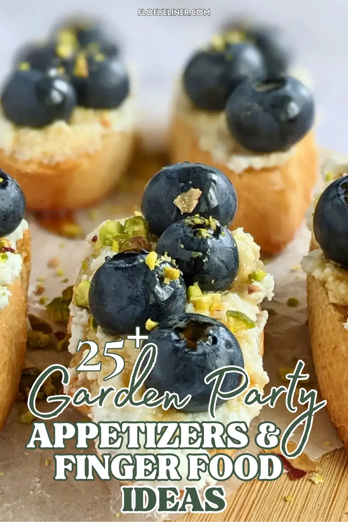 Fresh Blueberry and Ricotta Crostini With Honey - sweet dessert toasts topped with creamy sweet ricotta and fresh blueberries, drizzled with honey.