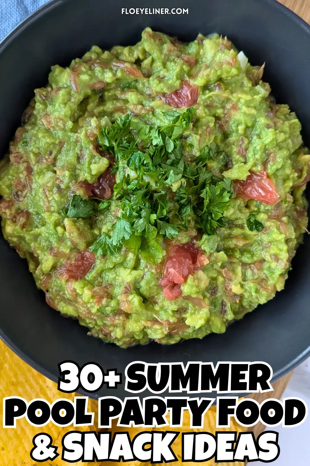 Grapefruit Guacamole Dip - lightly spicy guacamole dip made with avocados, shallots, drizzled grapefruit juice, grapefruit pieces, diced jalapenos, and fesh parsley.