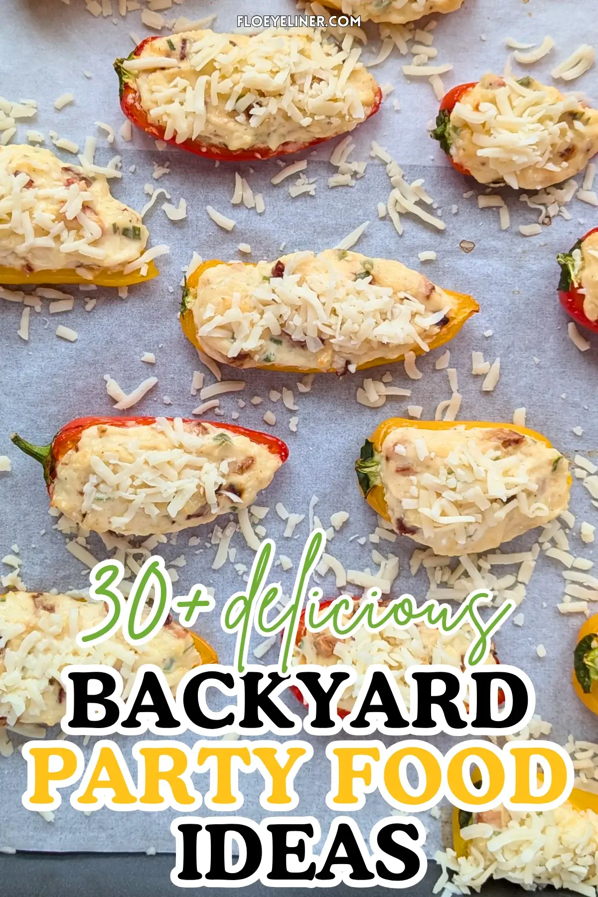 Ham and Cream Cheese Stuffed Mini Peppers Appetizers - mini sweet bell pepper poppers stuffed with a garlicky and creamy smoked ham, cream cheese, and grated cheese filling.