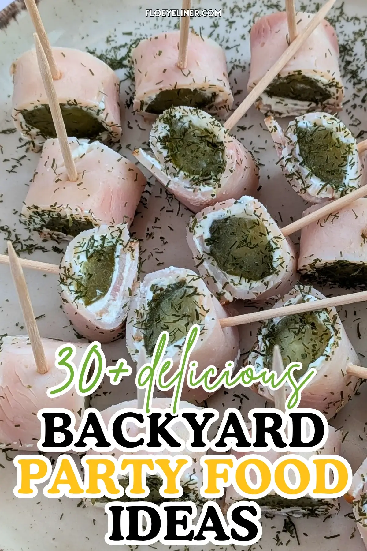 Ham Pickle Roll Ups With Garlic Cream Cheese - mini appetizer bites made with sliced breakfast ham, garlic cream cheese, and dill pickles.