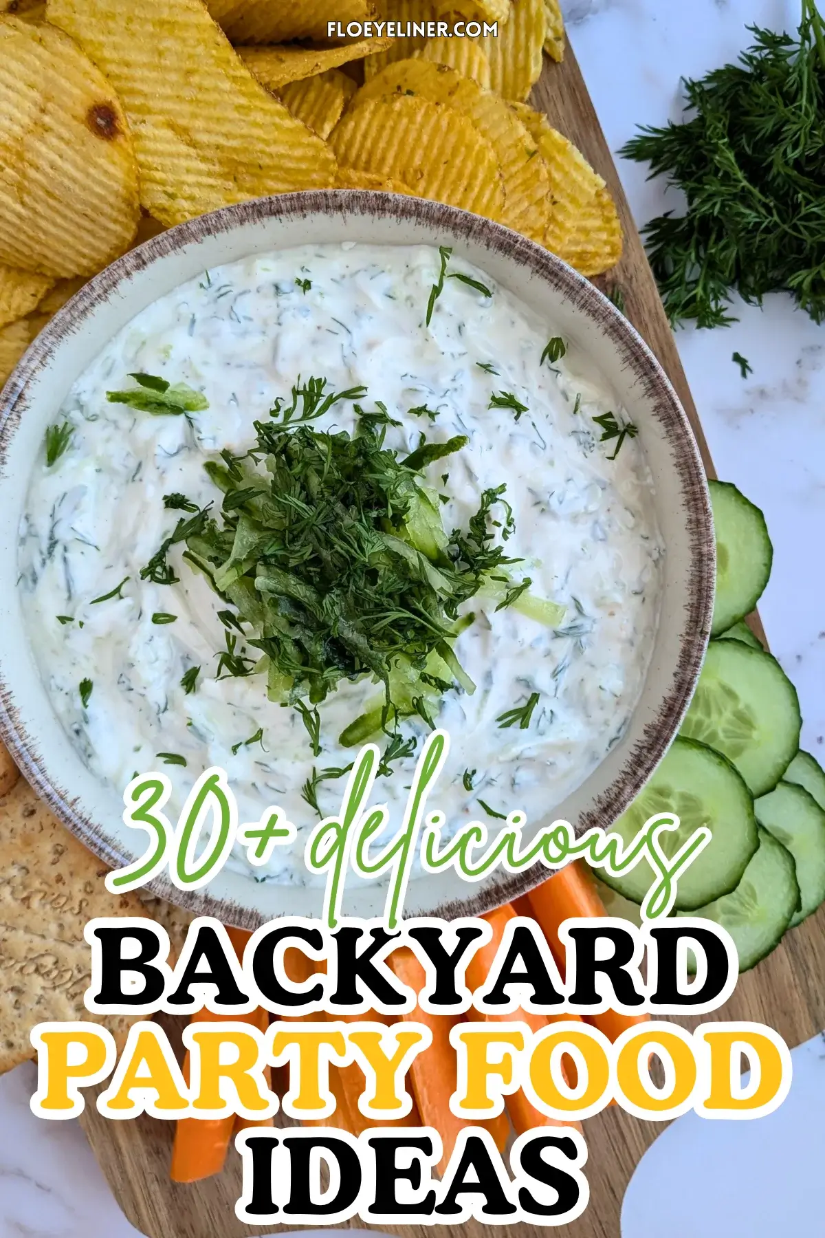 Homemade Tzatziki Sauce - authentic Greek yogurt dip made with grated cucumber, fresh mint, fresh dill, a bit of olive oil, and freshly pressed garlic.