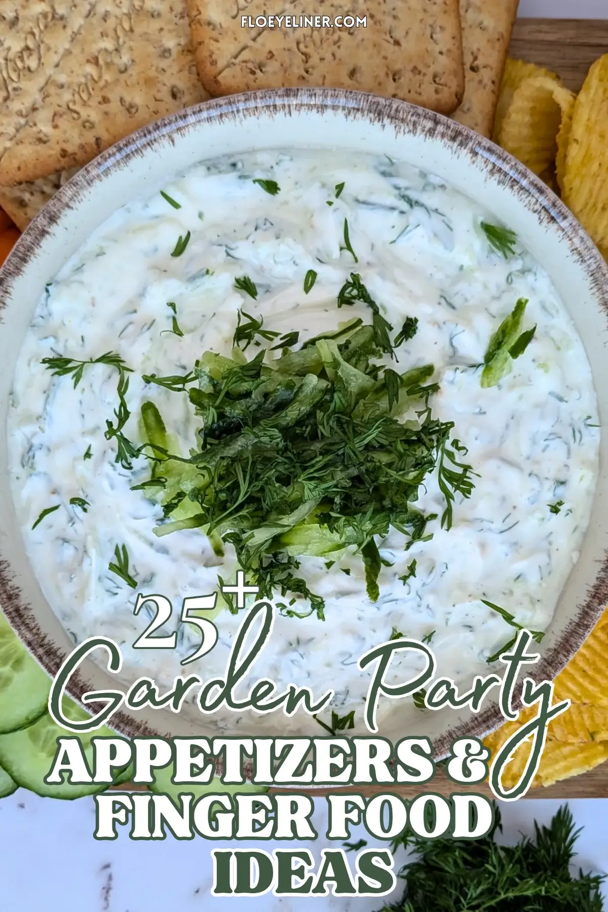Homemade Tzatziki Sauce - authentic Greek yogurt dip made with grated cucumber, fresh mint, fresh dill, a bit of olive oil, and freshly pressed garlic.