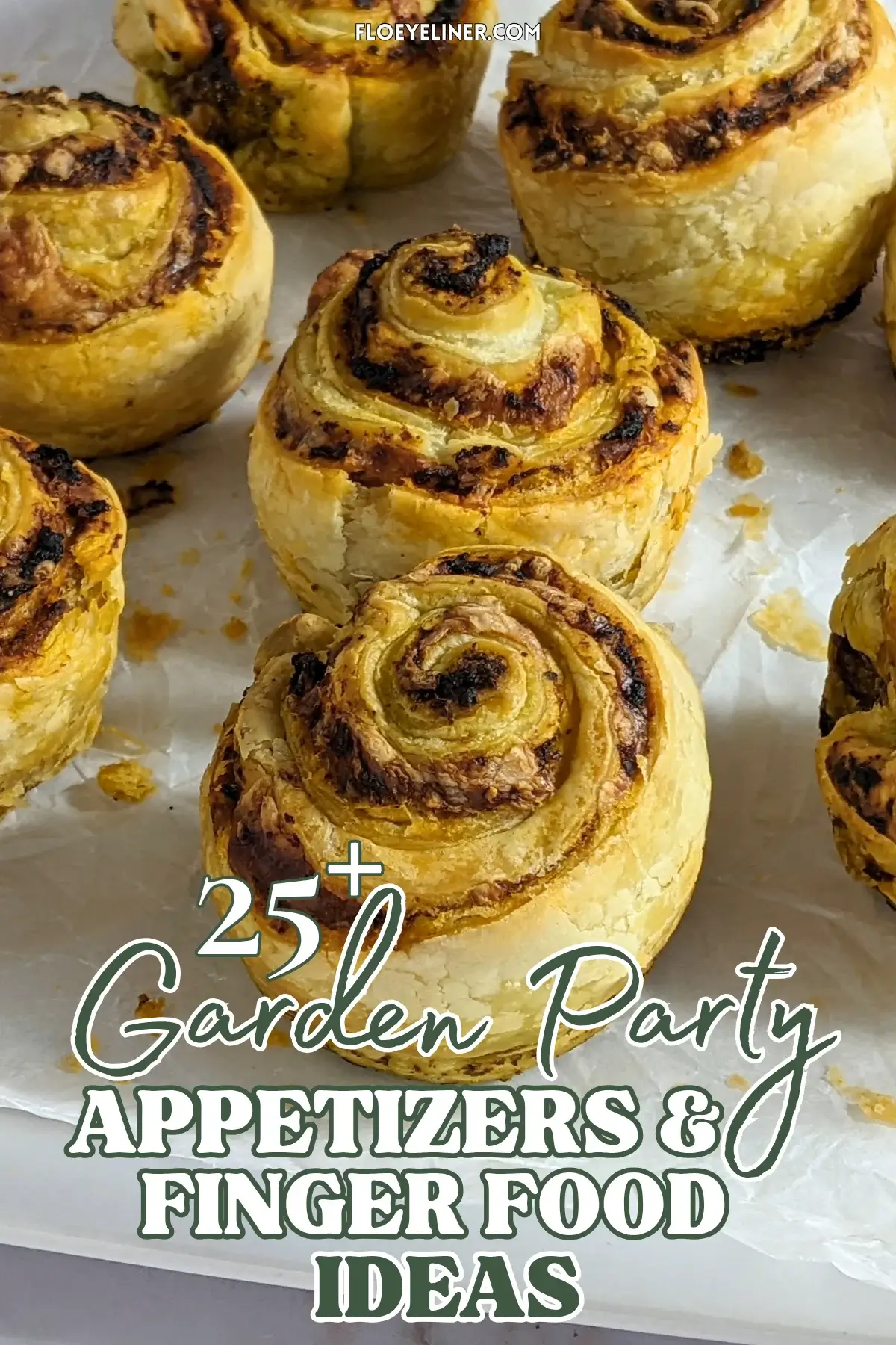 Pesto Tomato Sauce and Cheese Puff Pastry Rolls - puff pastry appetizers made with fresh puff pastry, pesto, tomato sauce, and grated cheese, rolled up and baked in a muffin tin.