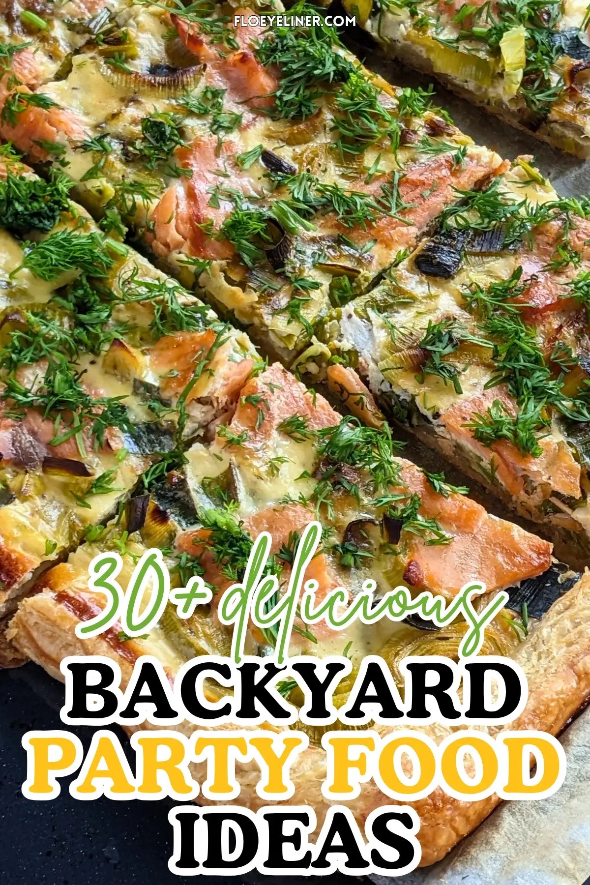 Smoked Salmon and Leek Puff Pastry Tart - puff pastry appetizer or dinner tart topped with buttery cooked leeks and pieces of smoked salmon, drizzled with lemon juice and garnished with fresh dill.
