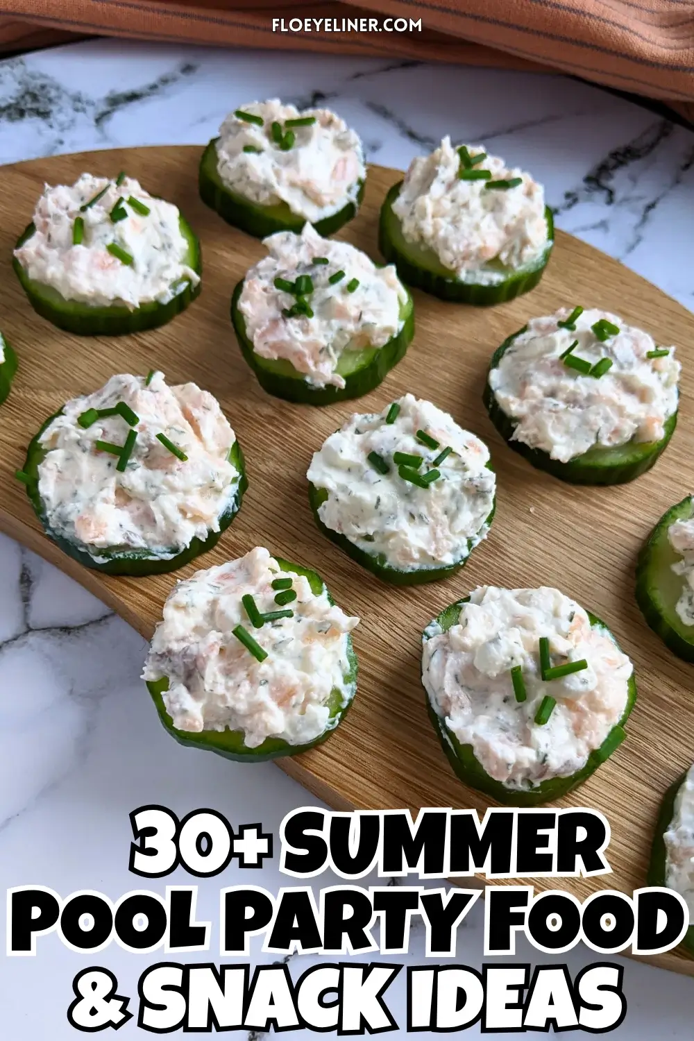 Smoked Salmon Cucumber Bites Appetizers - easy cucumber smoked salmon appetizers or snacks made with fresh cucumber rounds that are topped with a smoked salmon-lemon-chive-cream cheese spread.