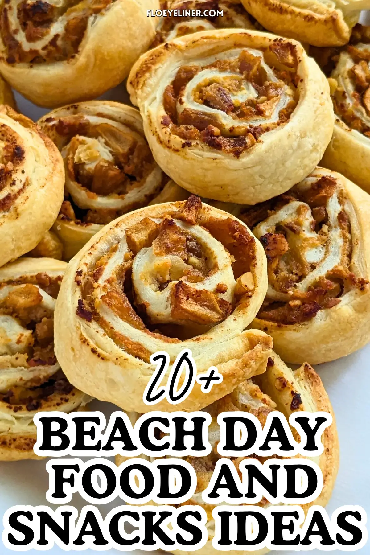 Apple puff pastry rolls with ricotta - Rolled puff pastry filled with ricotta, cinnamon apples, and walnuts.